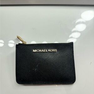 Michael Kors Black Card Case with Gold Accent